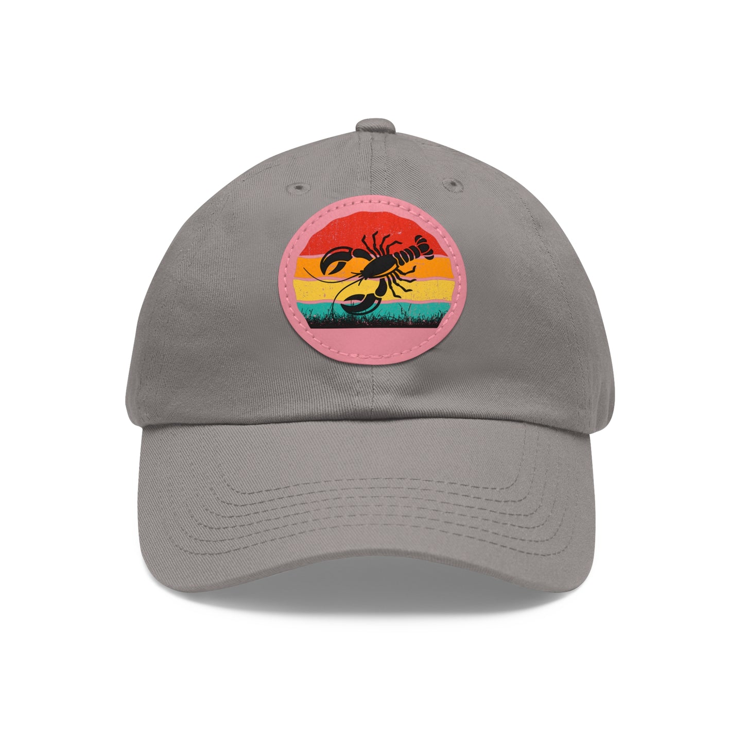 Lobster Themed Dad Hat with Leather Patch - Vintage Style Cap for Seafood Lovers