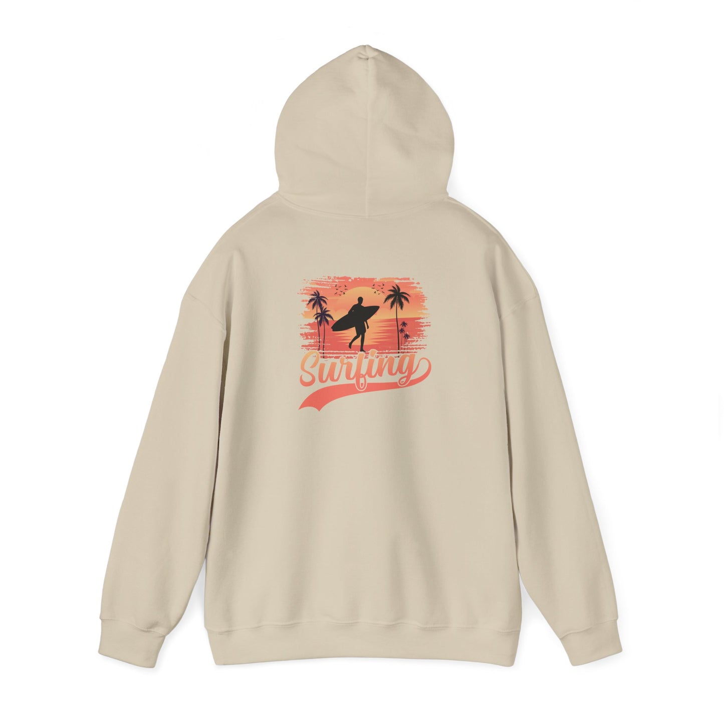 Surfing Vibes Hooded Sweatshirt, Beachwear, Gift for Surfers, Summer Fashion, Casual Wear, Coastal Style