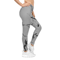 Marble Print Women's Casual Leggings, Stylish Athleisure Pants, Yoga, Workout, Travel, Everyday Wear