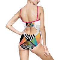 Colorful Geometric Women's One-Piece Swimsuit - Stylish Swimwear for Summer Fun