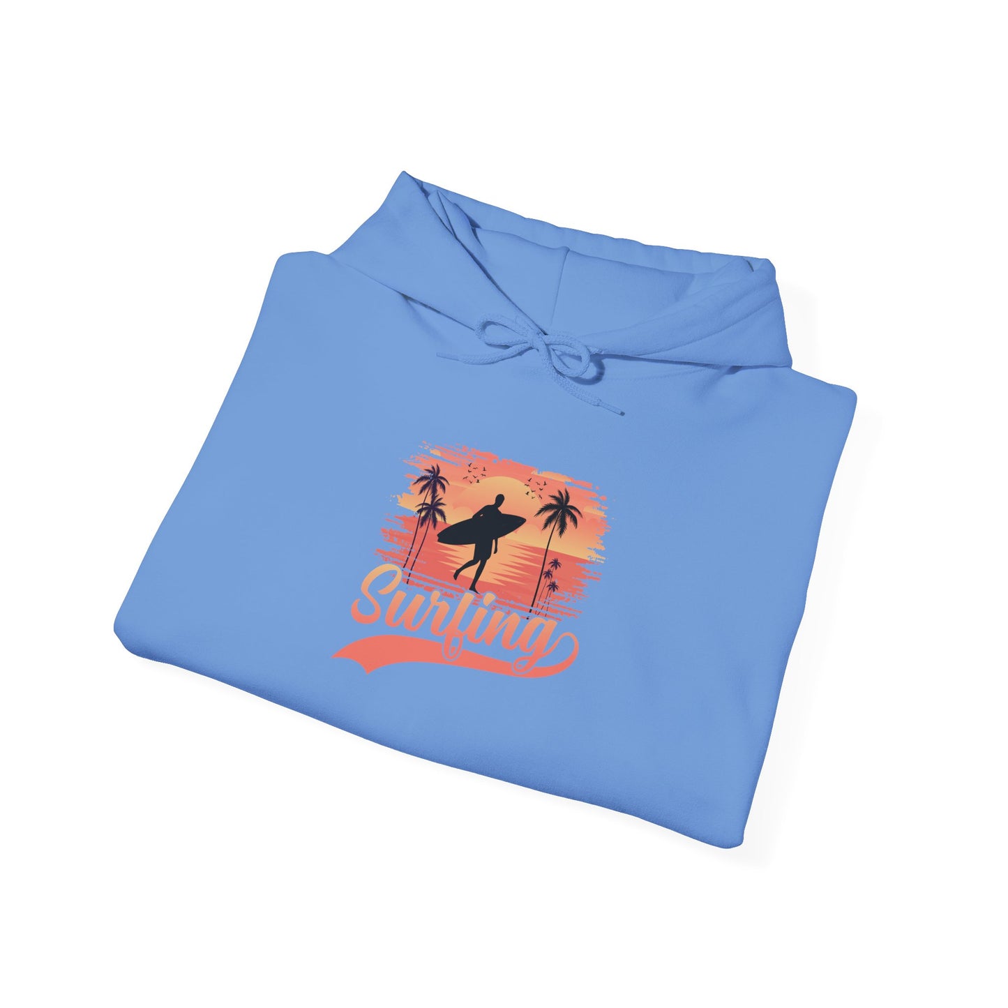 Surfing Vibes Hooded Sweatshirt, Beachwear, Gift for Surfers, Summer Fashion, Casual Wear, Coastal Style