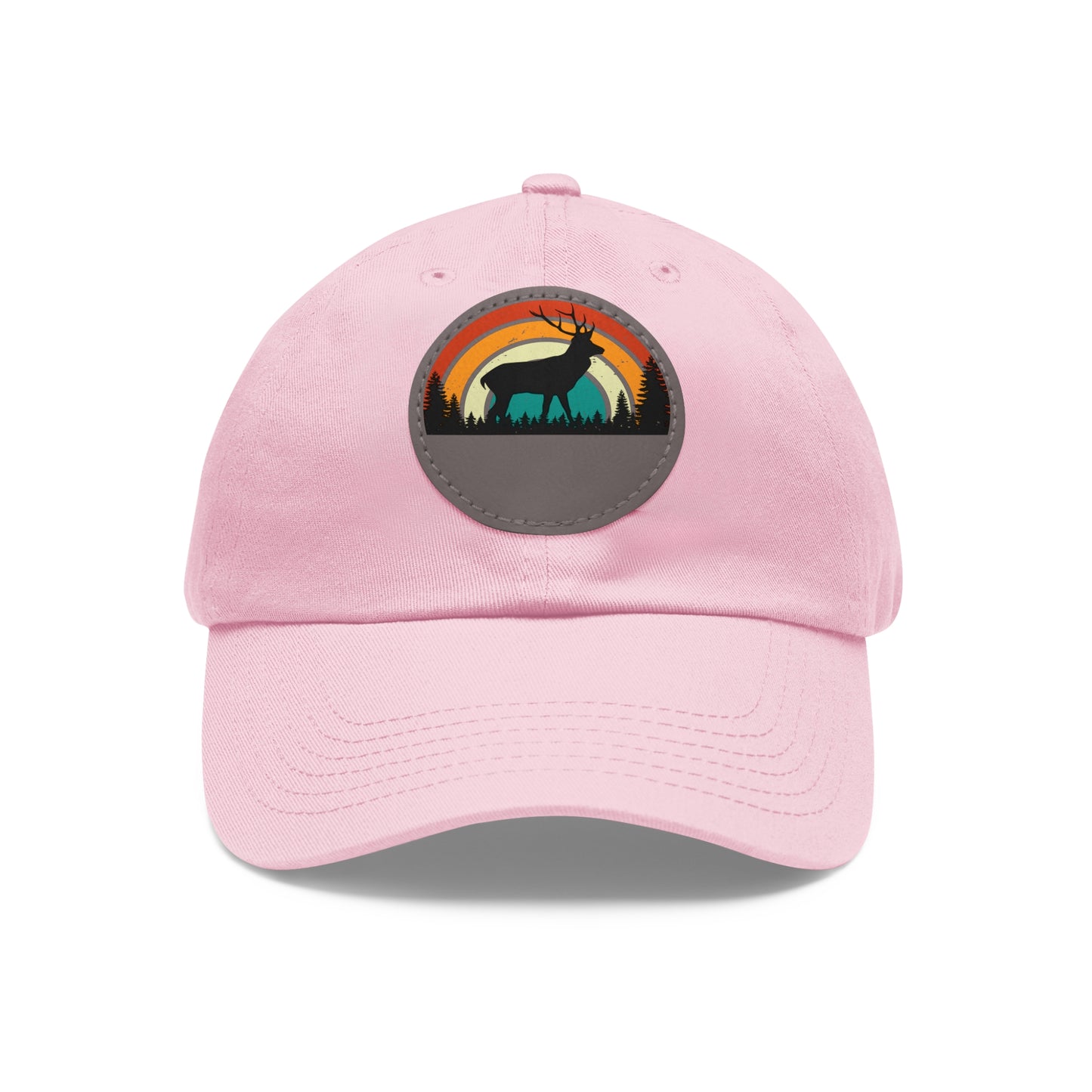 Stylish Dad Hat with Leather Patch - Retro Deer Design