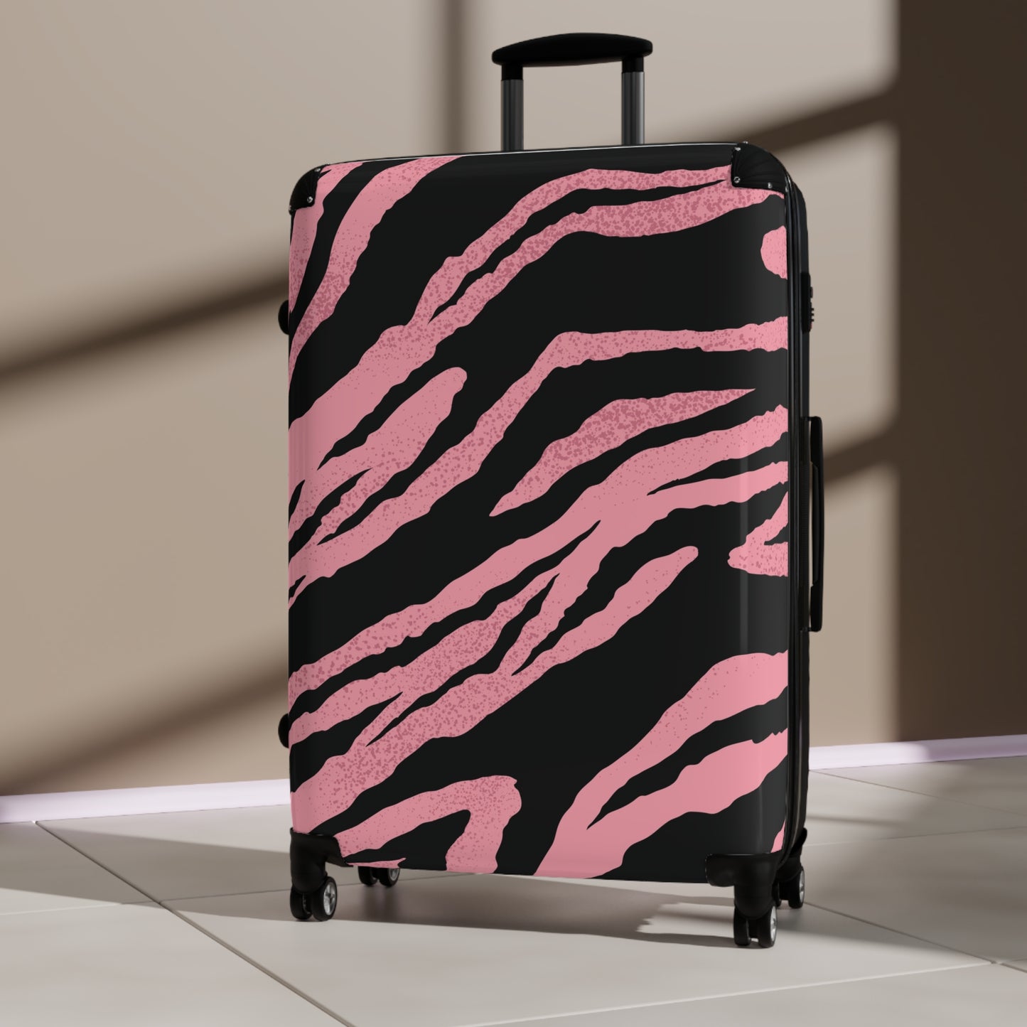 Wild Pink Zebra Pattern Suitcase – Stylish Travel Luggage for Fashion-Forward Adventurers
