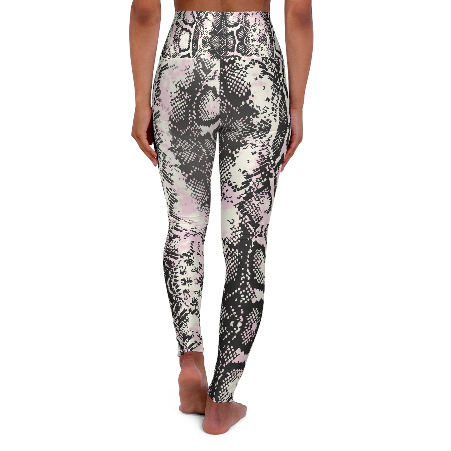 Comfortable High Waisted Snake Print Yoga Leggings for Fitness and Fashion