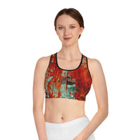 Vibrant Abstract Sports Bra for Fitness Enthusiasts