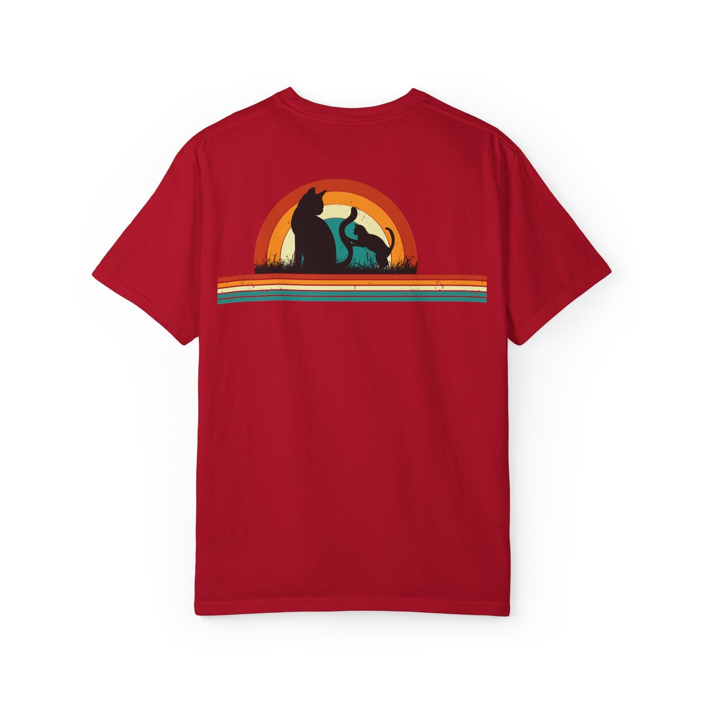 Unisex Cat & Dog Sunset Graphic T-Shirt - Casual Animal Lover Tee
