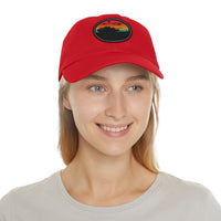 Retro Sunset Dad Hat with Leather Patch
