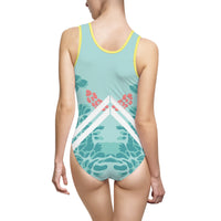 Tropical Floral Women's Swimsuit - Classic One-Piece with Vibrant Design