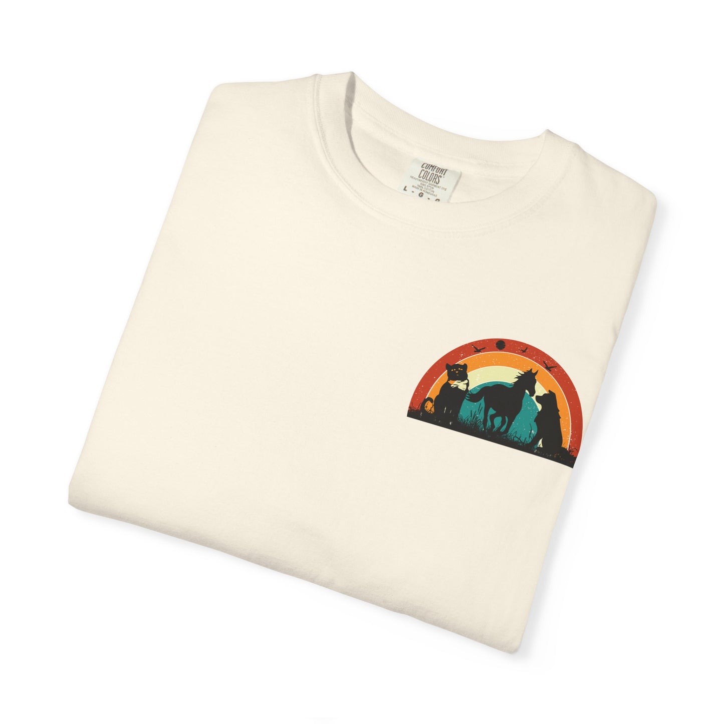 Rainbow Animal Scene Unisex T-Shirt - Nature Lover's Gift