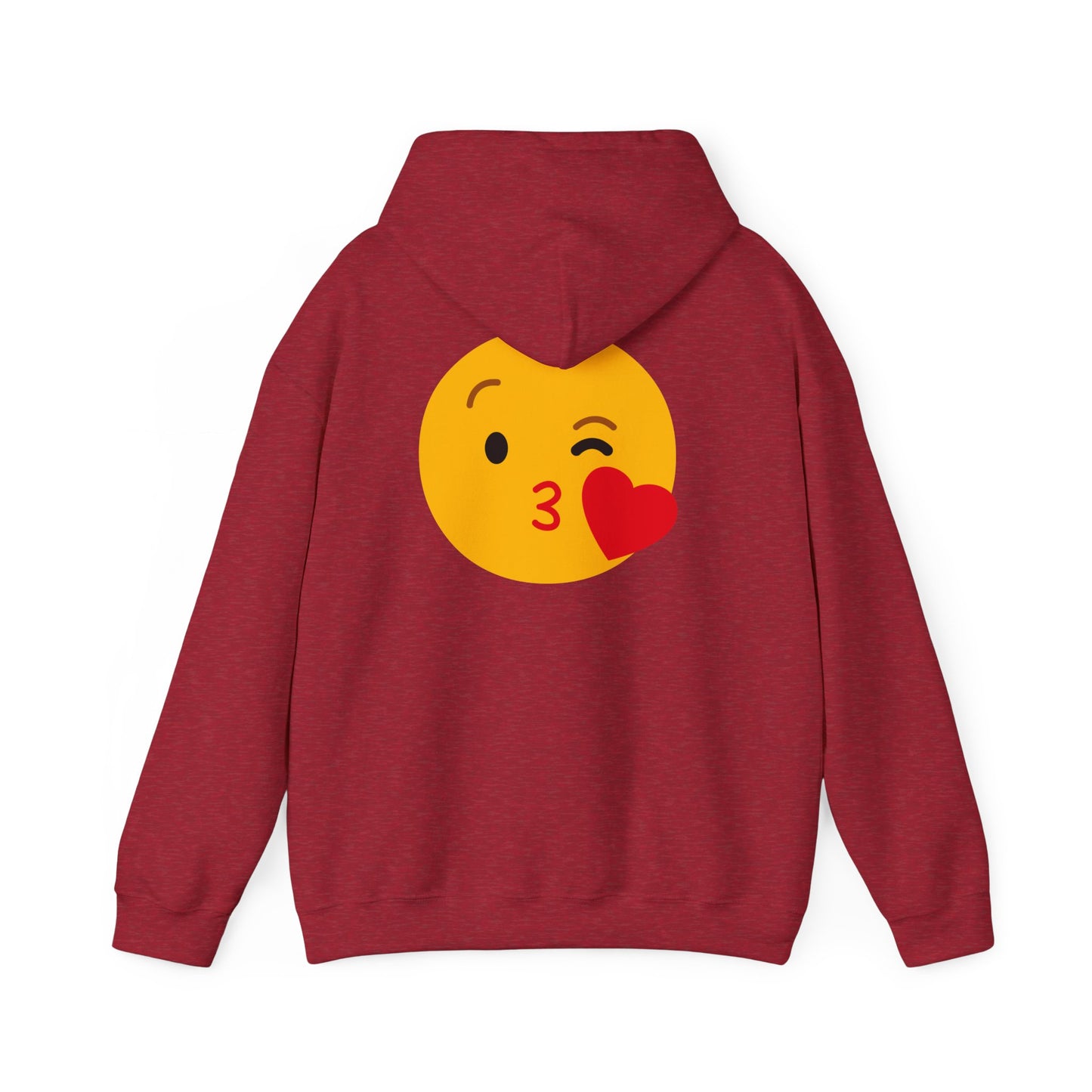 Kiss Emoji Hooded Sweatshirt | Unisex Heavy Blend™