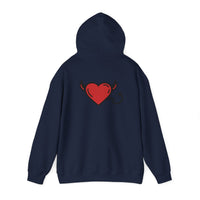 Devilish Heart Hoodie - Unisex Heavy Blend™ Sweatshirt for Fun-Loving Spirits