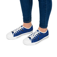 Stylish Blue Marble Low Top Sneakers for Women