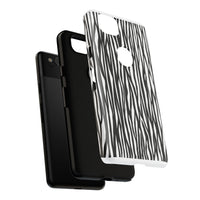 Tough Cases: Stylish Black and White Zebra Print Phone Case