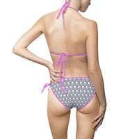 Chic Women's Bikini Swimsuit with Wave Design - Stylish Beachwear for Summer Fun