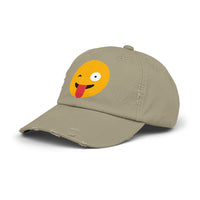 Funny Emoji Distressed Cap for Casual Wear