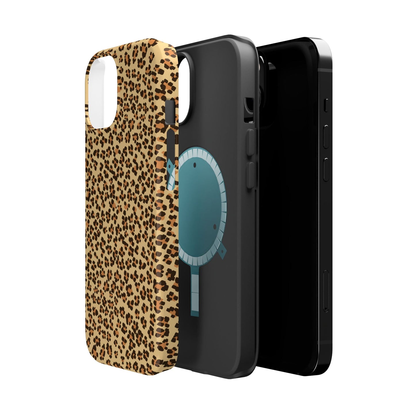 Leopard Print Magnetic Tough Case for iPhone – Bold Style, Rugged Protection  Make a fierce statement while keeping your iPhone safe with this stylish and durable magnetic tough case featuring a trendy leopard print design.