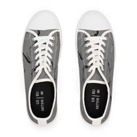 Stylish Women's Low Top Sneakers - Gray Marble Design