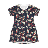 Tropical Leaf T-Shirt Dress - Casual Summer Style for Every Occasion