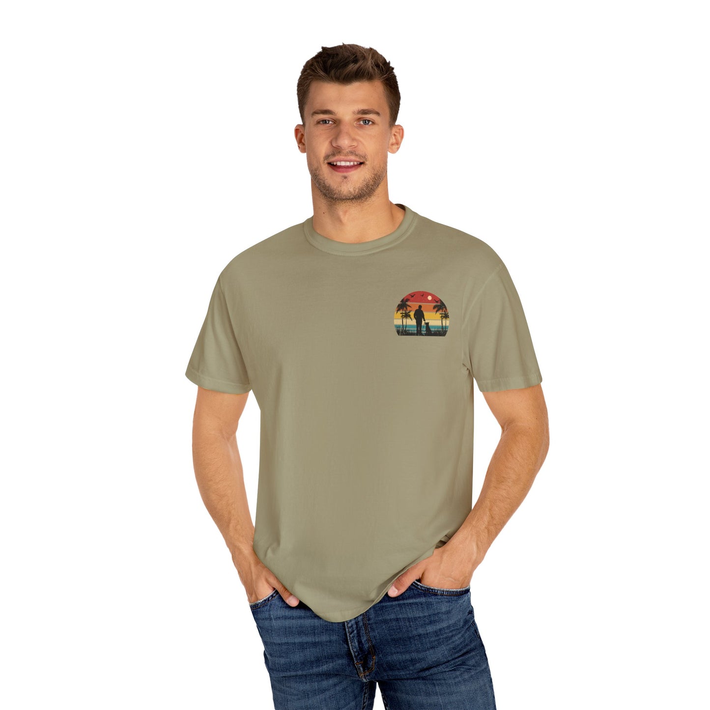 Sunset Silhouette Unisex T-Shirt, Perfect for Nature Lovers, Pet Owners, Casual Days, Summer Outings, Gift for Him or Her