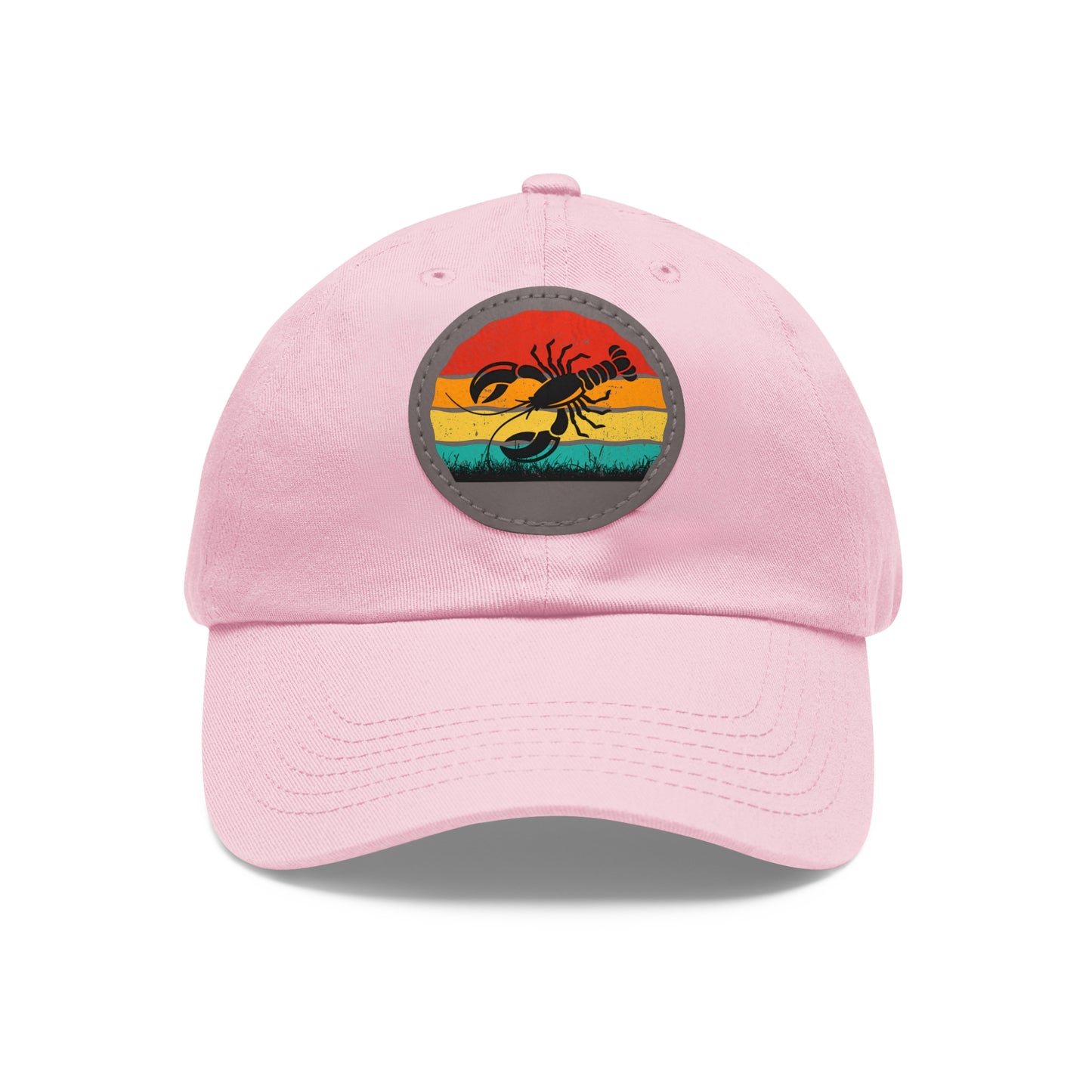 Lobster Themed Dad Hat with Leather Patch - Vintage Style Cap for Seafood Lovers