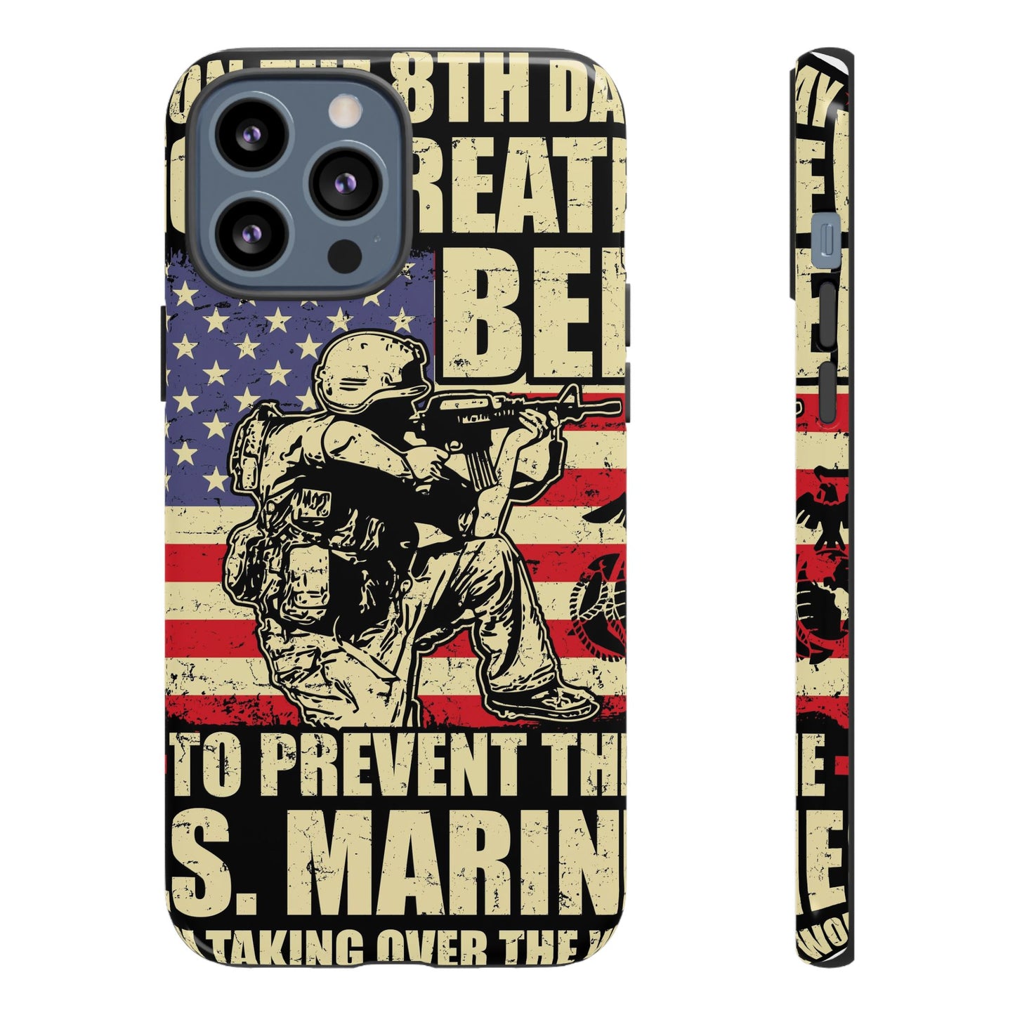 Military-Themed Phone Case - 'God Created Beer' Design