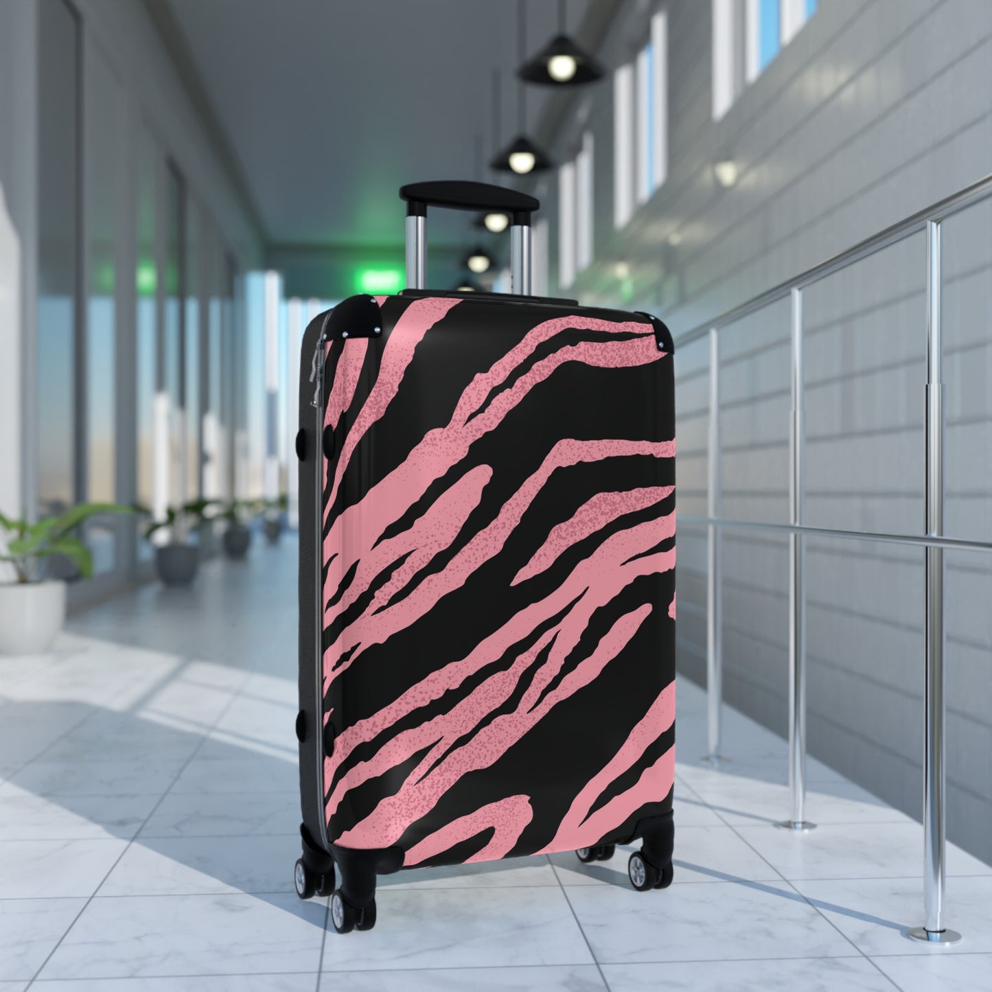 Wild Pink Zebra Pattern Suitcase – Stylish Travel Luggage for Fashion-Forward Adventurers
