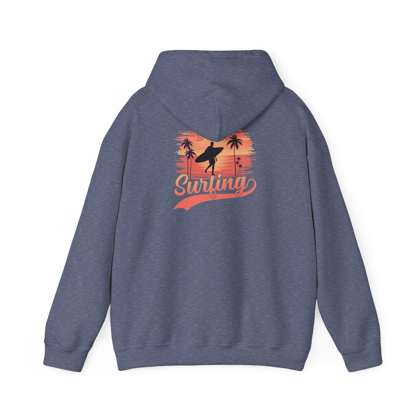 Surfing Vibes Hooded Sweatshirt, Beachwear, Gift for Surfers, Summer Fashion, Casual Wear, Coastal Style