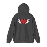 Angel Wings Heart Hoodie - Unisex Heavy Blend™ Sweatshirt for Love & Comfort