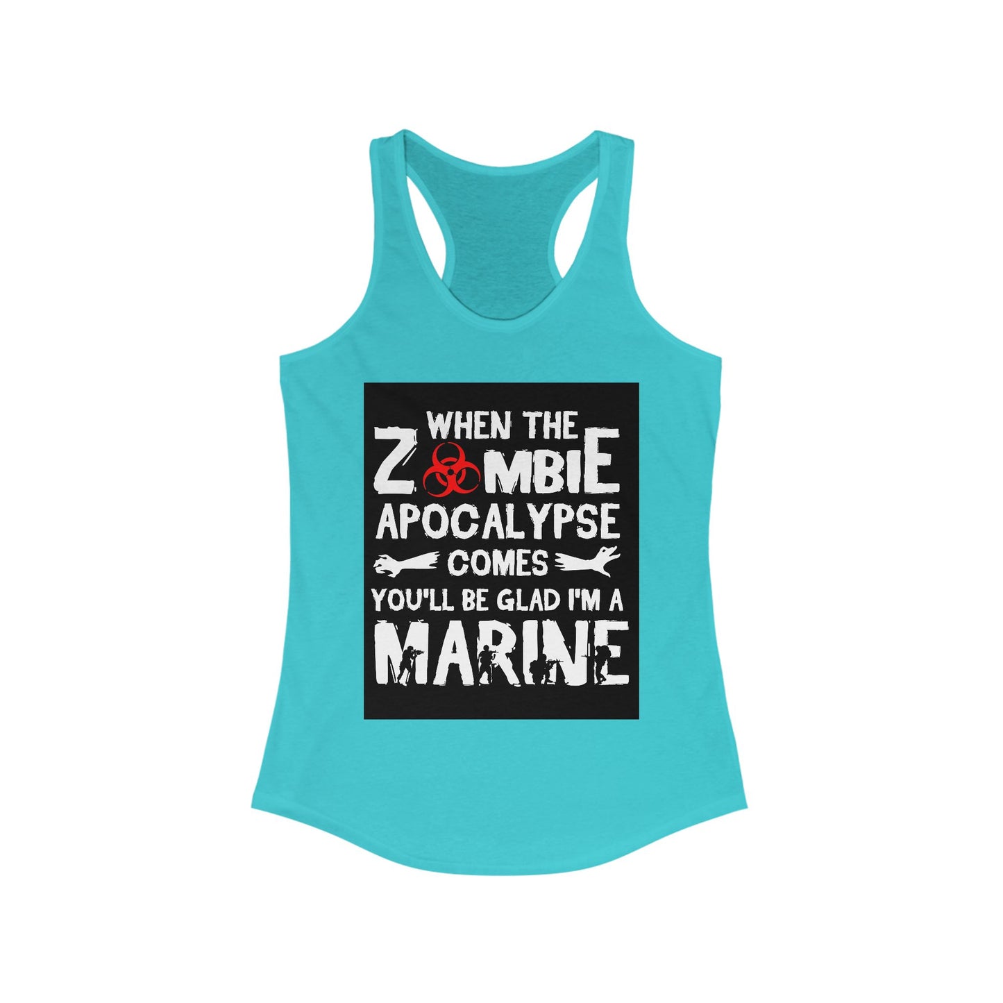 Funny Zombie Apocalypse Marine Women's Racerback Tank