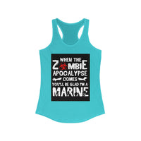 Funny Zombie Apocalypse Marine Women's Racerback Tank