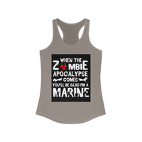 Funny Zombie Apocalypse Marine Women's Racerback Tank