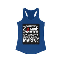 Funny Zombie Apocalypse Marine Women's Racerback Tank