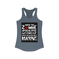 Funny Zombie Apocalypse Marine Women's Racerback Tank