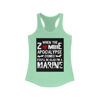 Funny Zombie Apocalypse Marine Women's Racerback Tank