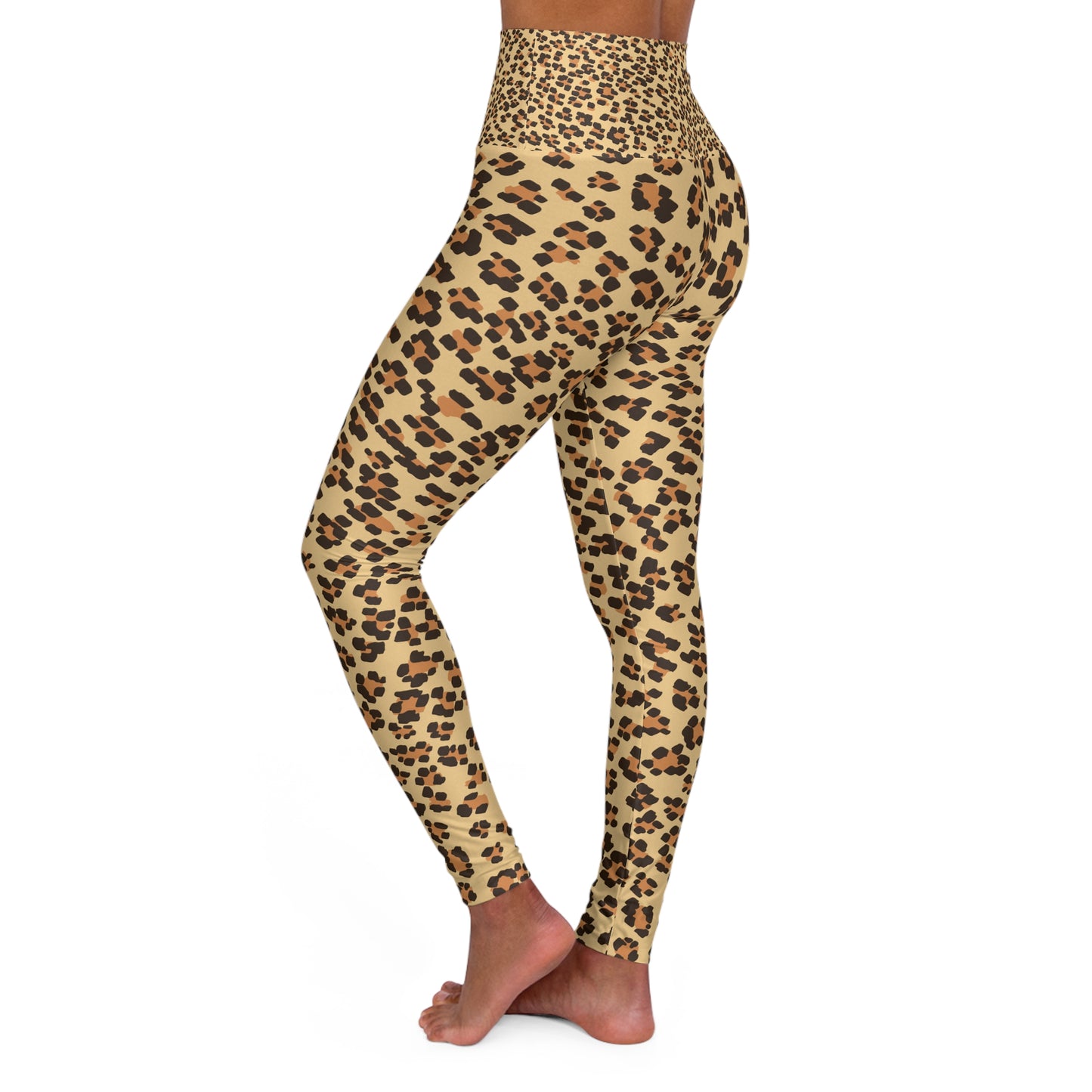 Leopard Print High Waisted Yoga Leggings - Stylish & Comfortable Activewear