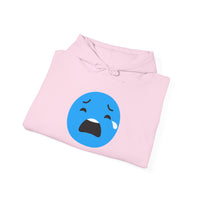 Emotional Expression Hoodie - Unisex Heavy Blend with Sad Face Design