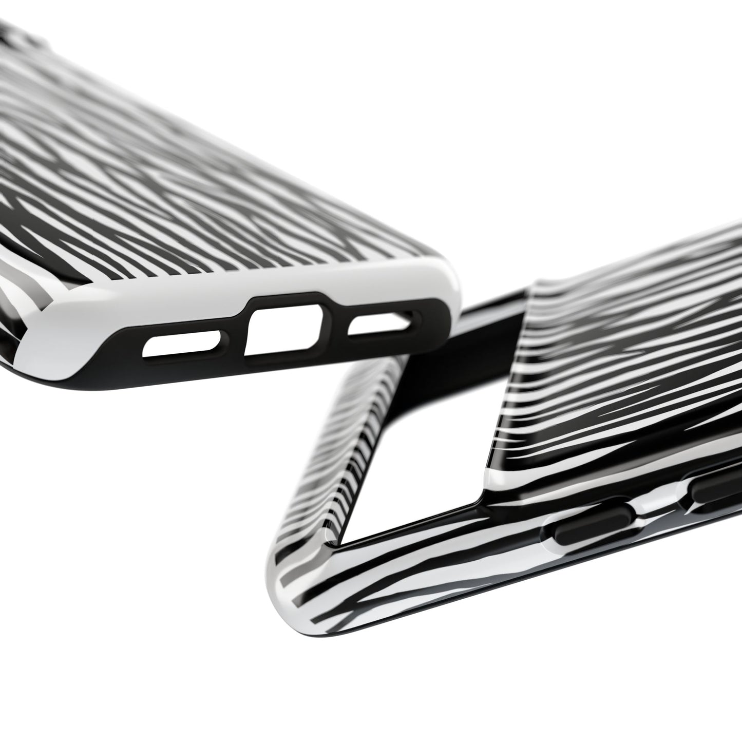 Tough Cases: Stylish Black and White Zebra Print Phone Case