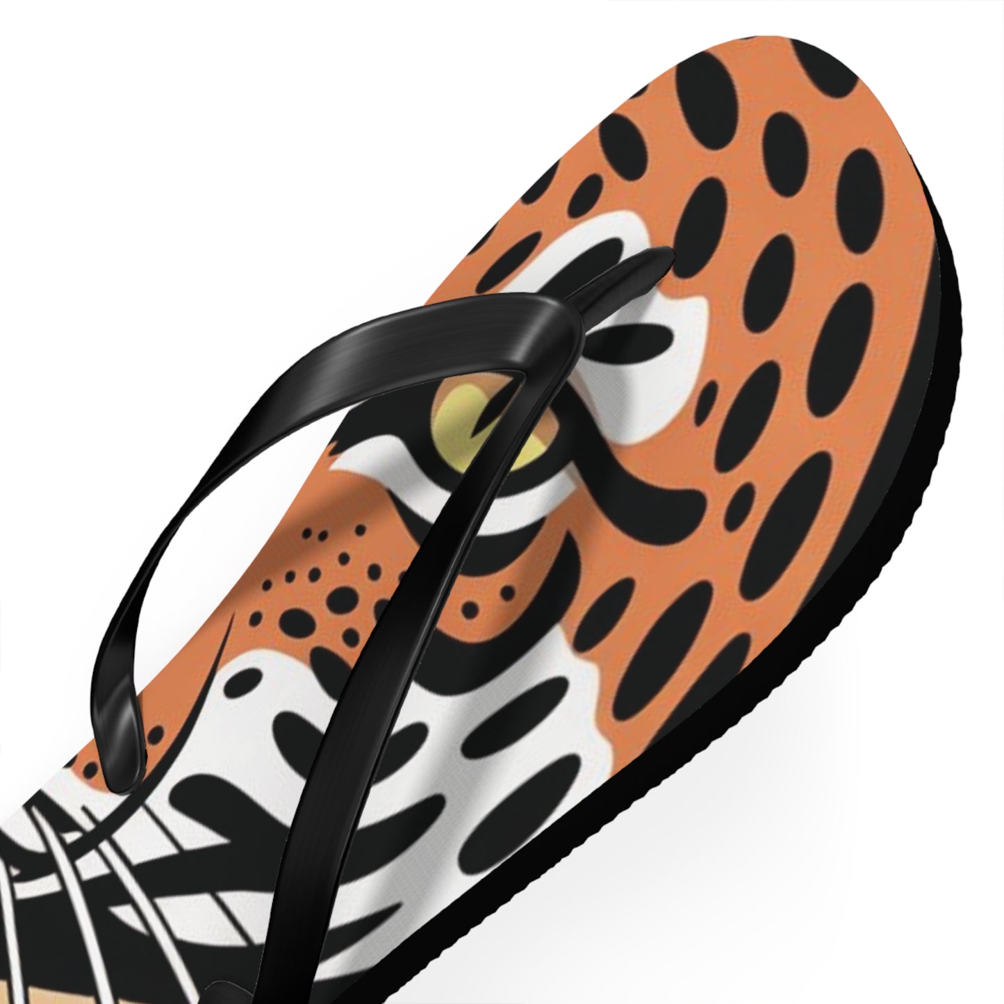 Tiger Flip Flops, Summer Beach Sandals, Vacation Footwear, Fun Poolside Slippers, Wild Tiger Graphic, Animal Print Shoes