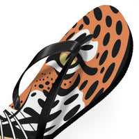 Tiger Flip Flops, Summer Beach Sandals, Vacation Footwear, Fun Poolside Slippers, Wild Tiger Graphic, Animal Print Shoes