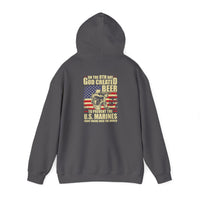 God Created Beer Hoodie, Marine Sweatshirt - Funny Drinking Gift, Unisex Pullover, Alcohol Lover, Birthday Present, Cool