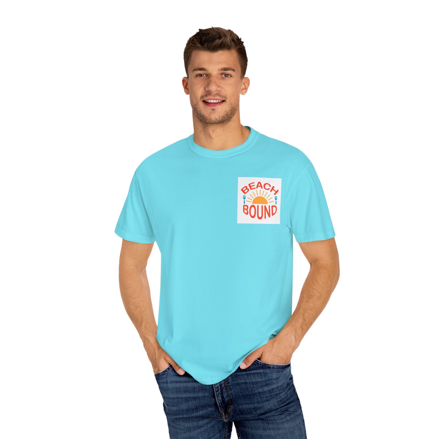 Beach Bound Unisex Garment-Dyed T-Shirt, Summer Vibes, Casual Wear, Beach Trip, Vacation Shirt, Outdoor Activities