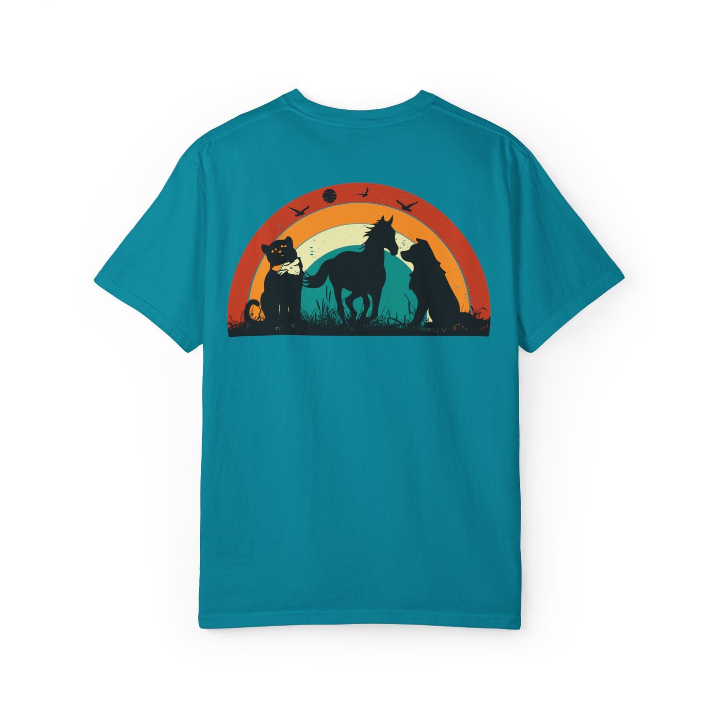 Rainbow Animal Scene Unisex T-Shirt - Nature Lover's Gift