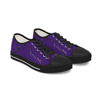 Purple Artistic Low Top Sneakers for Women - Unique Graphic Casual Footwear