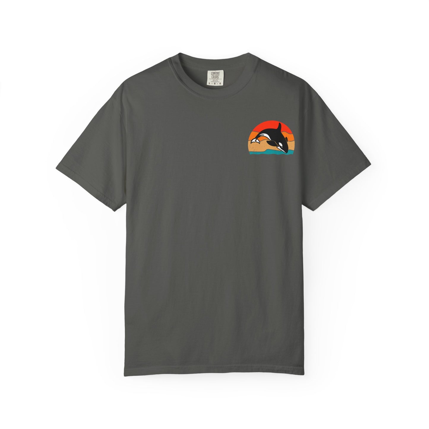 Whale Sunset Graphic T-Shirt - Unisex Garment-Dyed Tee for Ocean Lovers