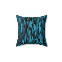 Blue Zebra Print Throw Pillow - Modern Home Decor