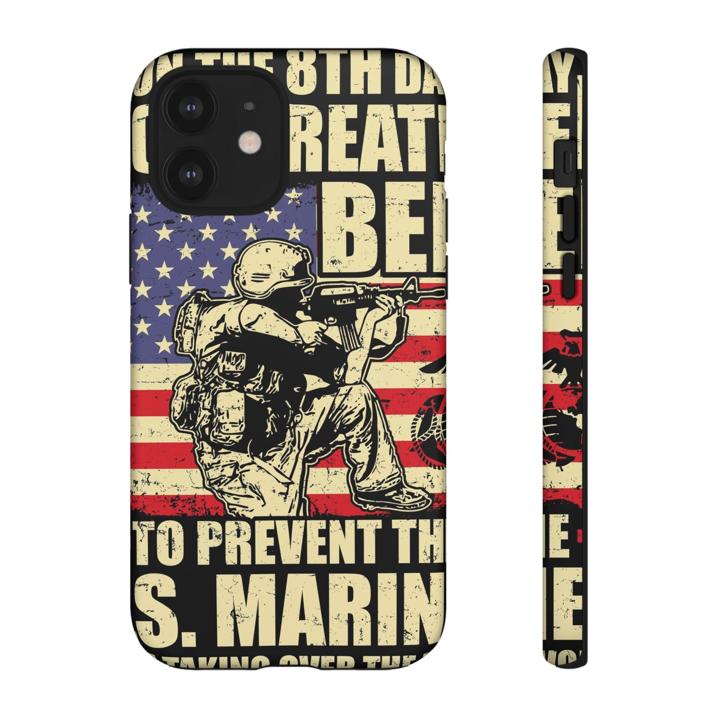 Military-Themed Phone Case - 'God Created Beer' Design
