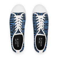 Blue Zebra Print Women's Low Top Sneakers