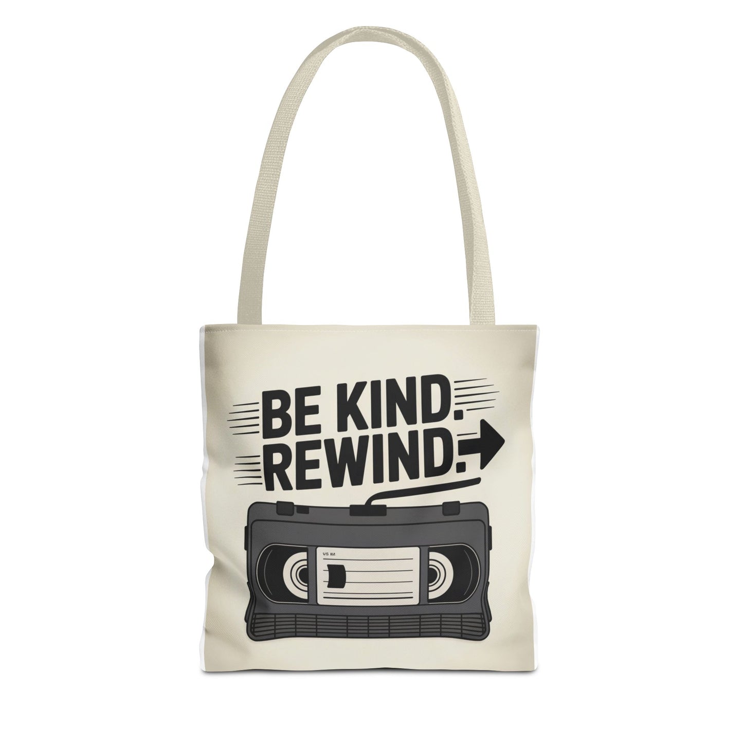 Retro Be Kind Rewind Tote Bag, Fun Eco-Friendly Tote, Gift for Movie Lovers, Shopping Bag, Beach Bag, Perfect for Everyday