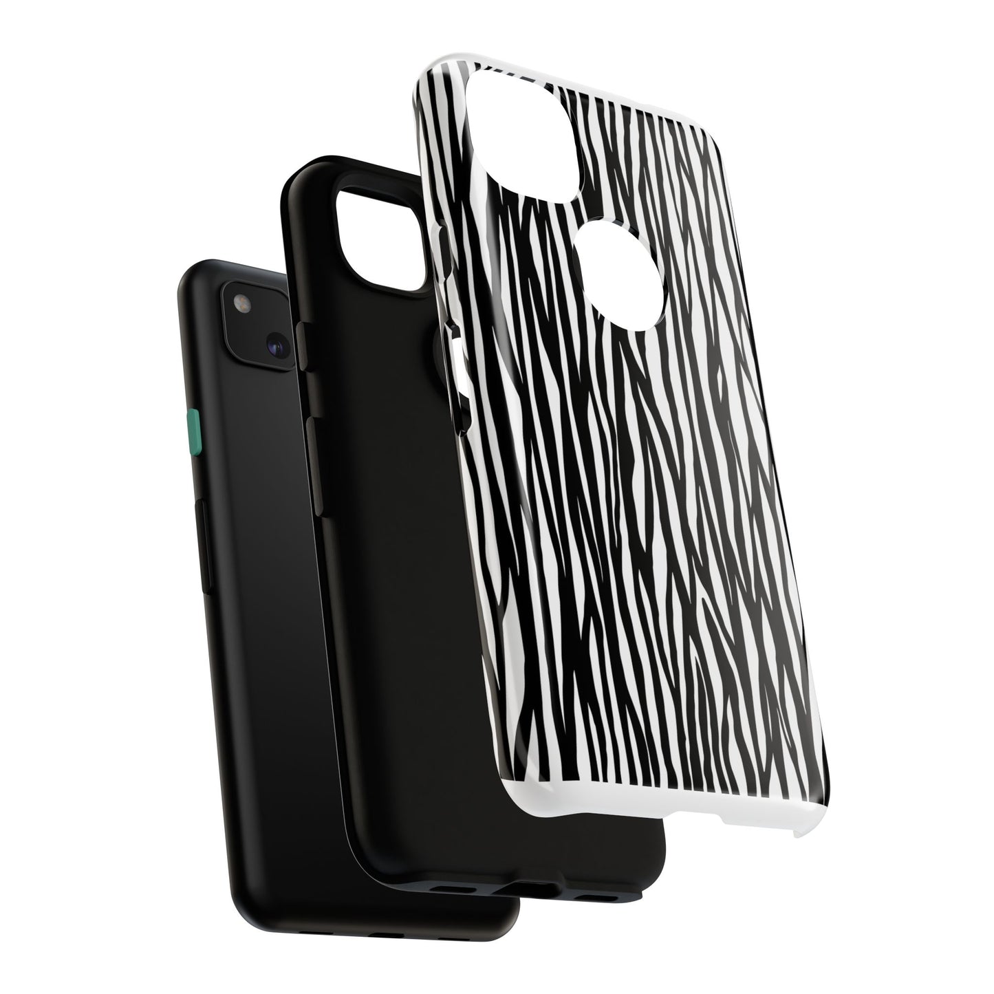 Tough Cases: Stylish Black and White Zebra Print Phone Case
