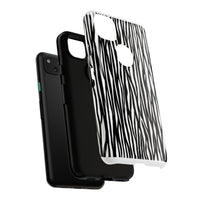 Tough Cases: Stylish Black and White Zebra Print Phone Case